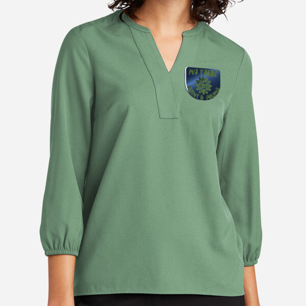 Women's Stretch Crepe 3/4 Sleeve Blouse Thumbnail