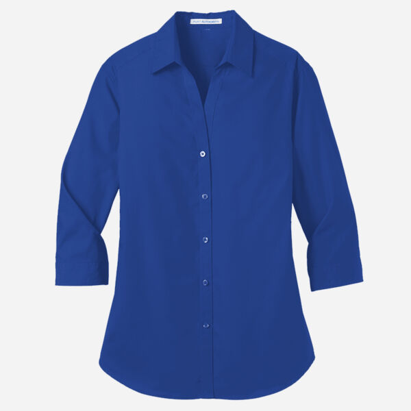 Ladies 3/4 Sleeve Carefree Poplin Shirt Thumbnail